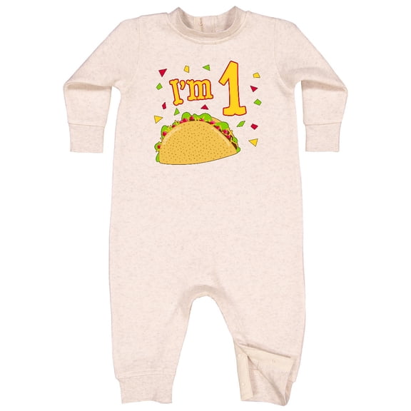 Inktastic I'm One Taco Birthday Party Baby Fleece Romper