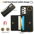 thumbnail image 7 of for Samsung Galaxy A32 5G Wallet Case with Card Holder - PU Leather Case for Women & Girls, Wrist Hand Strap, Secure Finger Ring, Shockproof Protective Phone Cover for Galaxy A32 5G, Black, 7 of 7