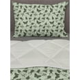 thumbnail image 3 of Animal Comforter & Sham Bedding Set, Little Bugs Beetles Ants Dark Silhouettes on Pale Abstract Backdrop, 3 pcs Duvet Set Microfiber Filling Quilt, 5 Sizes, Sage Green Army Green, by Ambesonne, 3 of 4