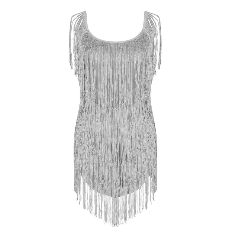 2024 Vintage Disco Dress for Women 70s Sequins Tassel Prom Party Dress  Sleeveless Slim Mini Dress With Fringe - Walmart.com