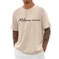 thumbnail image 2 of Milano Letter Graphic Tees for Men Summer Short Sleeve Crewneck Casual Italia Milan Travel T Shirts Streetwear, 2 of 5