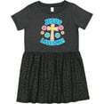 thumbnail image 3 of Inktastic Easter Jesus Loves Me with Cross and Flowers Girls Toddler Dress, 3 of 5