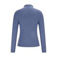 thumbnail image 6 of MOJOGO Women's Warm Base Layer Lightweight Ribbed Knit Long Sleeve Pullover Tops Spring Fall Mock Neck Shirts Blue Free Size, 6 of 8
