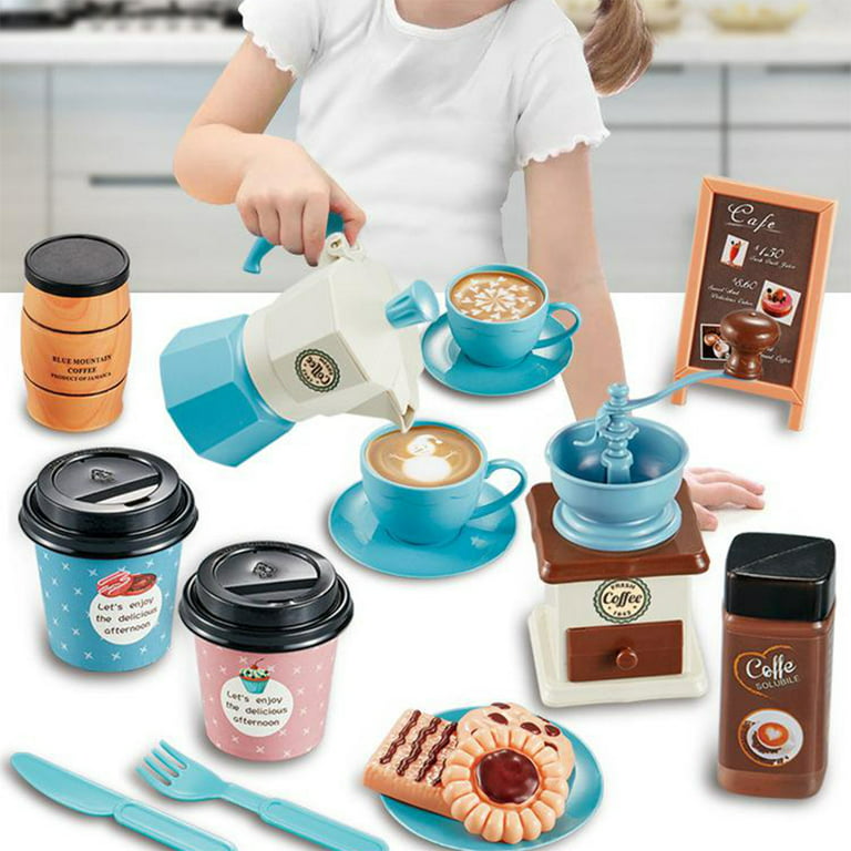 Kids Coffee Maker Mini Dollhouse Coffee Machine Play Kitchen Accessories 