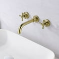 thumbnail image 6 of Brushed Gold Wall Mount Bathroom Faucet Two Cross Handles and Rough-in Valve Included, 6 of 7