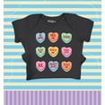 thumbnail image 2 of Shop4Ever Candy Hearts Conversation Heart Baby's Bodysuit Infant Cotton Romper 6 Months Black, 2 of 5