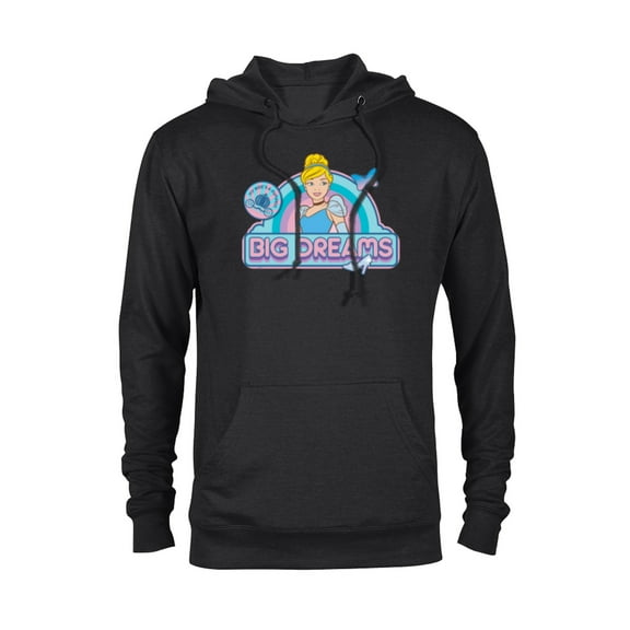 Disney Princess Cinderella Big Dreams Retro - Pullover Hoodie for Adults - Customized-Black
