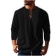 thumbnail image 2 of Blusas y camisas de manga larga con cuello redondo para hombre, informales, de color liso, con hombros descubiertos, rectas, con lazo en el pecho, cuello redondo, manga larga, blusas de licra., 2 of 8