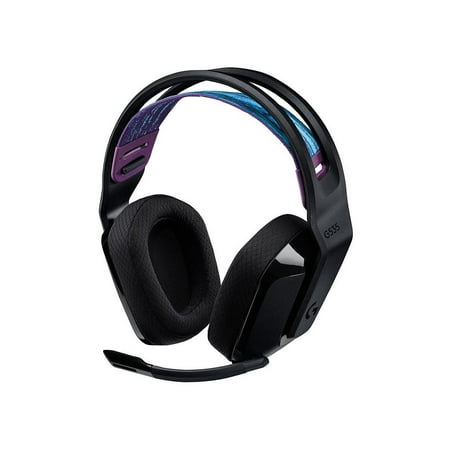UPC: 0097855165428 | Logitech G535 LIGHTSPEED Wireless Gaming Headset – Lightweight on-ear headphones  flip to mute mic  stereo  compatible with PC  PS4  PS5  USB rechargeable – Black