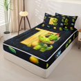thumbnail image 2 of Homewish Kids Dinosaur Zipper Twin Comforter Sets with Fitted Sheet and 2 Pillowcases for Boys Girls, Dino Letter T Zipper Bedding Set,4-Piece, Black Reversible, 2 of 6