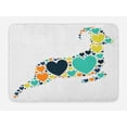 thumbnail image 1 of Antelope Bath Mat, Illustration of Animal Silhouette Created with Irregular Colorful Hearts Graphic, Plush Bathroom Decor Mat with Non Slip Backing, 29.5" X 17.5", Multicolor, by Ambesonne, 1 of 2
