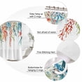 thumbnail image 6 of Coastal Ocean Waterproof Fabric Shower Curtain,Summer Beach Coral Starfish Seagrass Waterproof Fabric Shower Curtain for Bathroom Curtains Bathtubs Hotel Shower Curtains with 12 Hooks Small 36x72in, 6 of 8