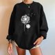 thumbnail image 2 of Gibobby Sudaderas para mujer Blusa informal de manga larga con cuello redondo y letras impresas para mujer (Negro, XXL), 2 of 5
