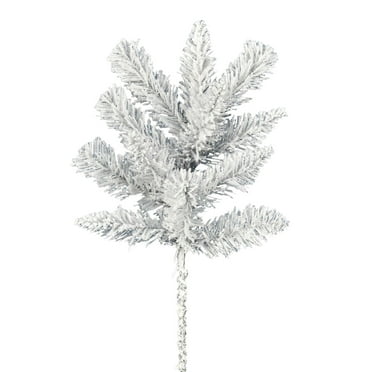 Vickerman 18" Frosted Silver Artificial Christmas Spray. Includes 6 sprays per pack.