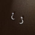 thumbnail image 4 of 6 Pcs/6 Pairs Hypoallergenic Stud Post 14K Gold Plated Earrings for Women Moon Star Hoop Stackable Cubic Zirconia Chain Dangle Earring Set Stacks for Multiple Piercings, 4 of 5