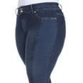 thumbnail image 3 of White Mark Women's Plus Size Super Stretch Denim with Leopard Panel, 3 of 5