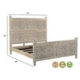 thumbnail image 2 of Pemberly Row Modern Carved Solid Wood King Panel Bed in Gray, 2 of 10