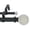 Black, variant on MERIVILLE 1" Double Curtain Rod Set, Adjustable 48–84 Inches, Spanish White Marble Ball Finials, Gunmetal