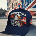 thumbnail image 4 of 250th Anniversary Heritage Tribute Printed Baseball Cap, Adjustable Patriotic Outdoor Cap For Men Women, Liberty Spirit Design Blue, 4 of 7