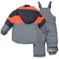 thumbnail image 2 of London Fog Little Boys Heavy Winter Jacket and Warm Snow Bib Overall Pants Navy Blue, Grey, Orange 7 (Winter Coat), 2 of 2