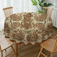 thumbnail image 3 of Paisley Tablecloths,Figured Brown Paisley Tablecloth Round 60 x 60,Wrinkle Resistant and Washable Bohemian Tablecloth,Perfect for Kitchen Dinner,Party,Family Gathering,Festive Dinner, 3 of 6