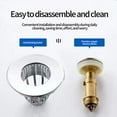 thumbnail image 4 of Press-Type Pop-Up Sink Stopper, Anti-Odor Basin Drain Plug with Copper Core, Universal Bathroom Replacement, 4 of 6