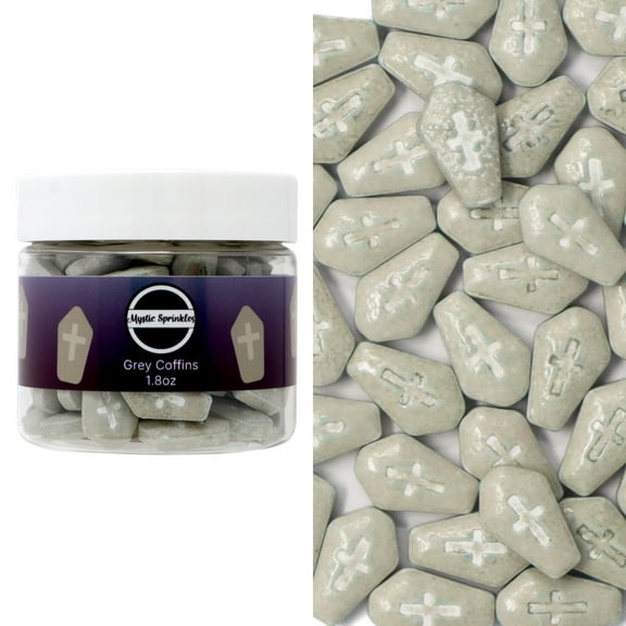 Mystic Sprinkles Candy Shapes Grey Coffins 1.8oz