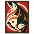 thumbnail image 1 of Abstract Stylised Japanese Koi Carp Fish Painting Artwork Framed Wall Art Print A4, 1 of 4