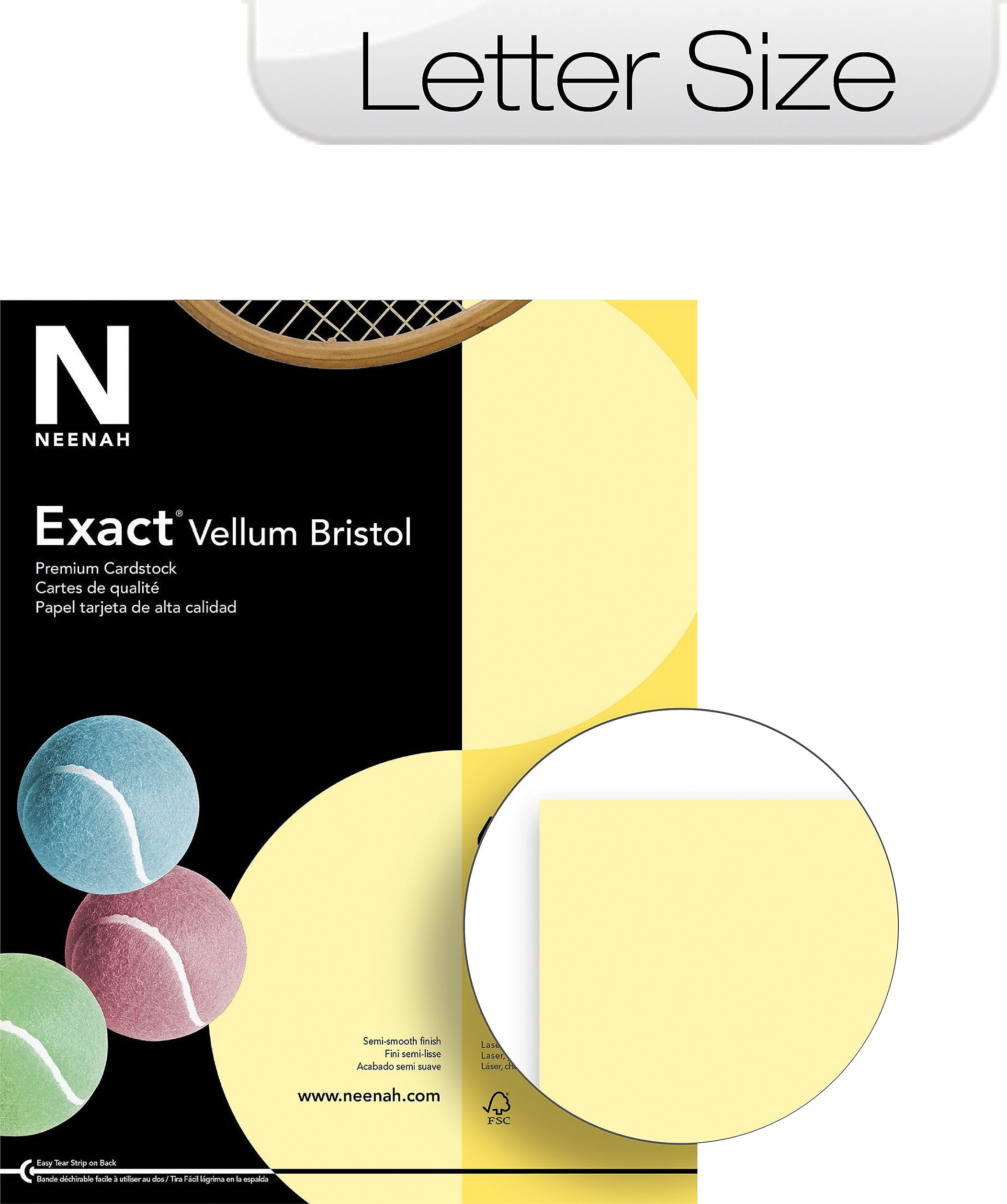  Neenah Vellum Bristol Cardstock, Lightweight, 4 Packs of 325  Sheets/1300 Sheets, 67 lb/147 gsm, 94 Brightness, 8.5 x 11 - MORE SHEETS!  (91633-02) : Arts, Crafts & Sewing