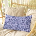 thumbnail image 4 of Purple Navy Blue Pillow Covers, Linen Long Throw Pillow Case, Retro Botanical Abstract Art Holiday Pillow Protector Decorative Cushion Cover for Living Room/Bedroom 16" x 24", 4 of 8
