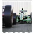 thumbnail image 3 of Ambesonne Cars Shower Curtain, Indy Cars on Asphalt Road, 69"Wx84"L, Grey Black Green, 3 of 3
