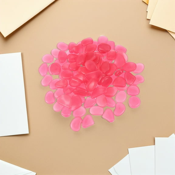 UPOUART 200PCS Glow In The Dark Gravel Oval Rosy Decorative Use For Outdoor Garden