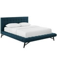 thumbnail image 1 of Modway Julia Lit Plateforme Grand en Tissu Capitonné « Biscuit » Rembourré, Bleu, 1 of 7