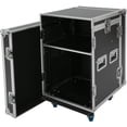 thumbnail image 4 of 2 Tiers 10U PA DJ Rack with Wheels, Portable for Studios, Home Theatres, KTVs, Support to 661.39lbs, 25.3 * 21.5 * 23.9in, Black, 4 of 8