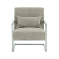 thumbnail image 4 of Skyline Modern Accent Chair In Gray Linen and Steel Legs, 4 of 4