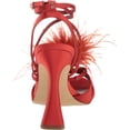 thumbnail image 4 of Sam Edelman Women's Layton Feather Strappy Heel Red Mahogany 8M, 4 of 5
