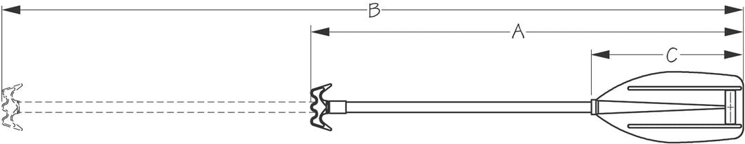 44" Silver Sea-Dog Telescopic Paddle with Double Boat Hook