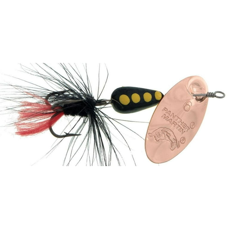 Panther Martin PMRF_6_CBBK Nature Series Spotted Fly Dressed Fishing  Teardrop Spinner Lure - Copper/Black/Black Fly - 6 (1/4 oz) 