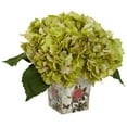 thumbnail image 4 of Nearly Natural Hydrangea Artificial Flower Arrangement with Floral Planter, Pink, 4 of 4