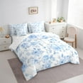 thumbnail image 7 of Feelyou Blue Rose Floral Twin Bedding Sets 7-Piece, Vintage Elegant Bedding Comforter Set, Rustic Farmhouse Sheet Sets, Super Cozy Room Decor, 7 of 7