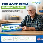DenSureFit Denture Reline Kit for Upper Denture, 3-6 Month Soft Silicone Dentures Repair Set to Refit and Tighten, Easy to Use Reline Set with Larger Primer and Applicators for Comfortable Fit
