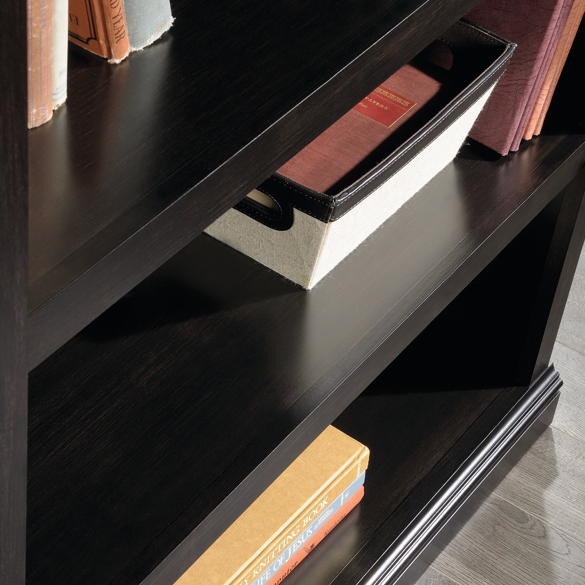 Sauder Select 3-Shelf Bookcase, Estate Black Finish photo 7