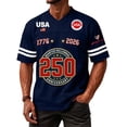 thumbnail image 4 of Evdexr 250 Year American Anniversary Shirts for Men Crew Neck Short Sleeve United States 250th Anniversary Graphic Tees Red White Blue Usa Star Stripes Liberty Independence Shirt Navy 3XL, 4 of 5