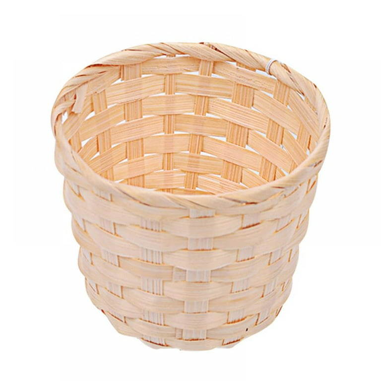 5PCS Handmade Woven Basket Bamboo Weaving Flower Baskets Storage
