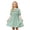 Green, variant on Dresses for Girls Kids Solid Color Short Sleeve Knee Length Dress with Bowknot Puff Sleeves for Toddler Party Wear Black 9 Years-10 Years