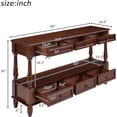 thumbnail image 5 of LKTART 54 Inch Solid Wood Console Table Farmhouse Entryway Table with 6 Drawers and Shelf Narrow Sofa Table Storage for Living Room Hallway Foyer Cherry, 5 of 8