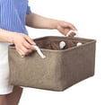 thumbnail image 2 of ZAXARRA Panier de Rangement en Lin avec Poignées Latérales Style Simple Panier Uni, 2 of 6
