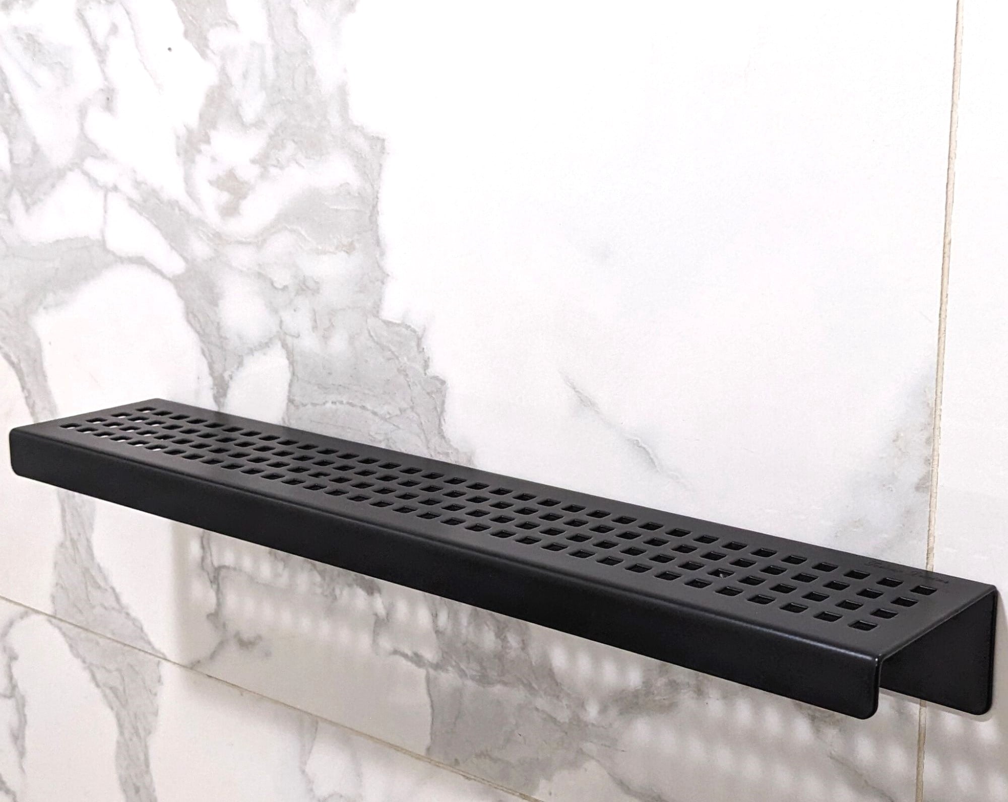 SereneDrains Stainless Steel Black Shower Shelf for Inside Shower Drill in Wall Mount Small Bathroom Shelf Decor Organizer Rack Caddy Floating