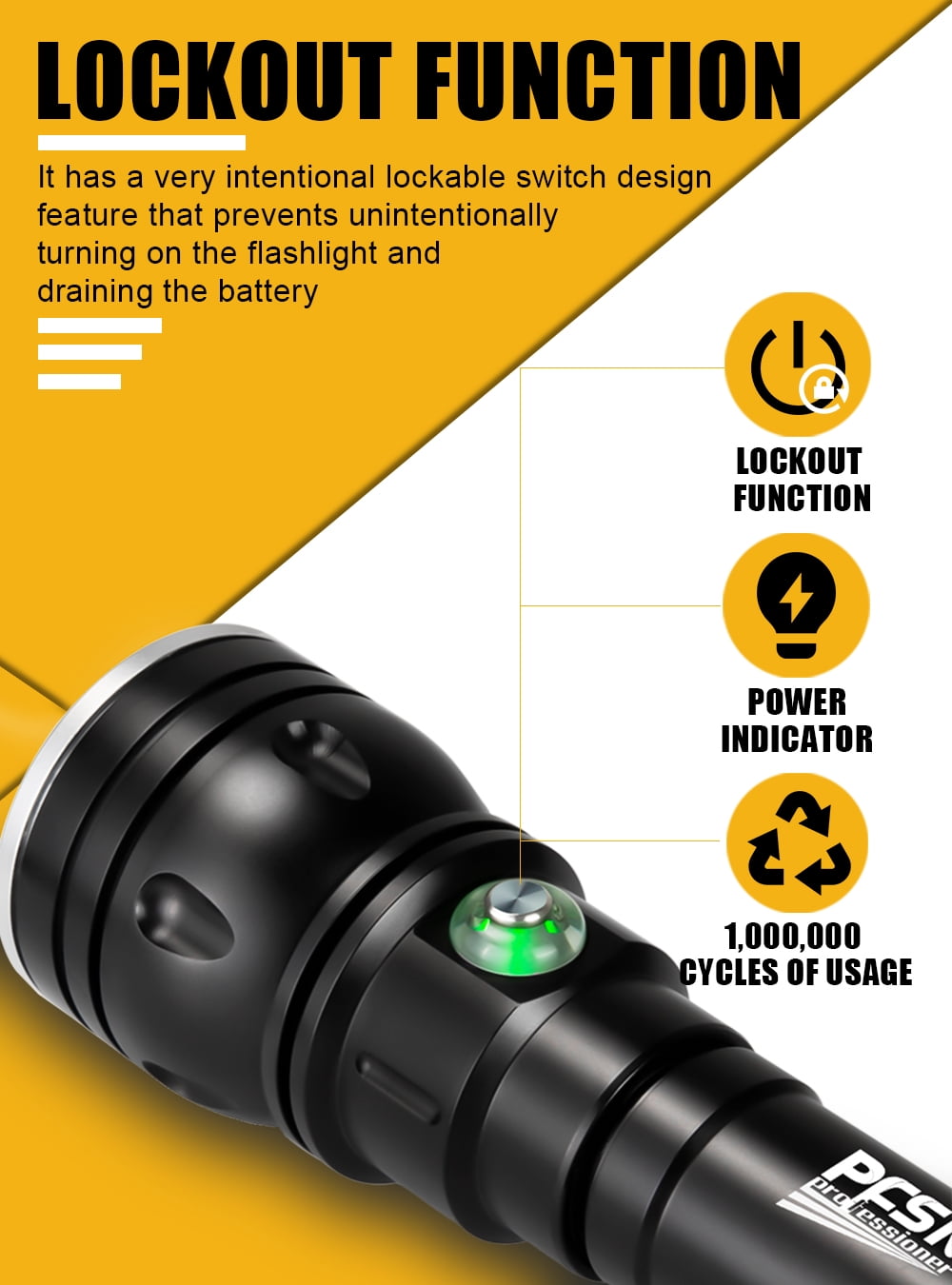 PFSN Scuba Dive Light 3000 Lumens, Waterproof Diving Flashlight for Caving, Snorkeling & Deep Diving