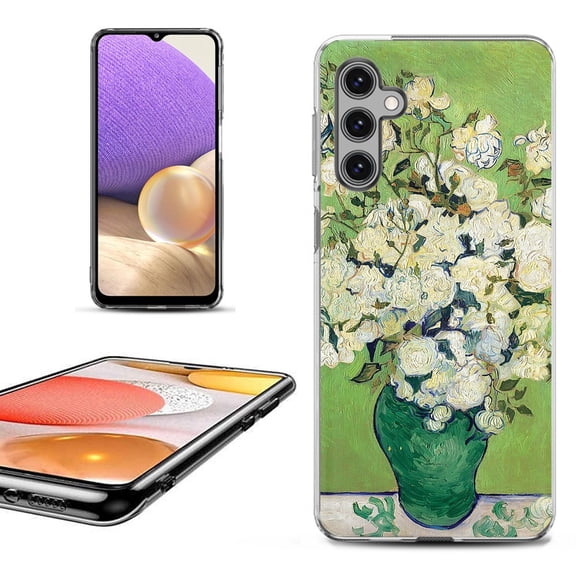 OneToughShield ® for Samsung Galaxy A14 5G Phone Case, Fashion Cover Case - White Roses